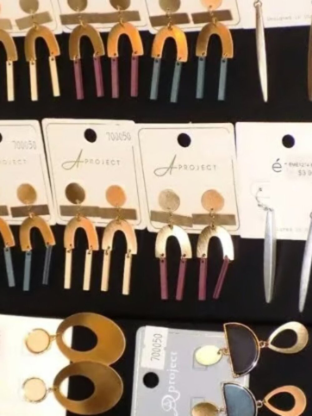 Lot of 11 New Pairs A Project Metal & Wood Dangle Earrings Bundle